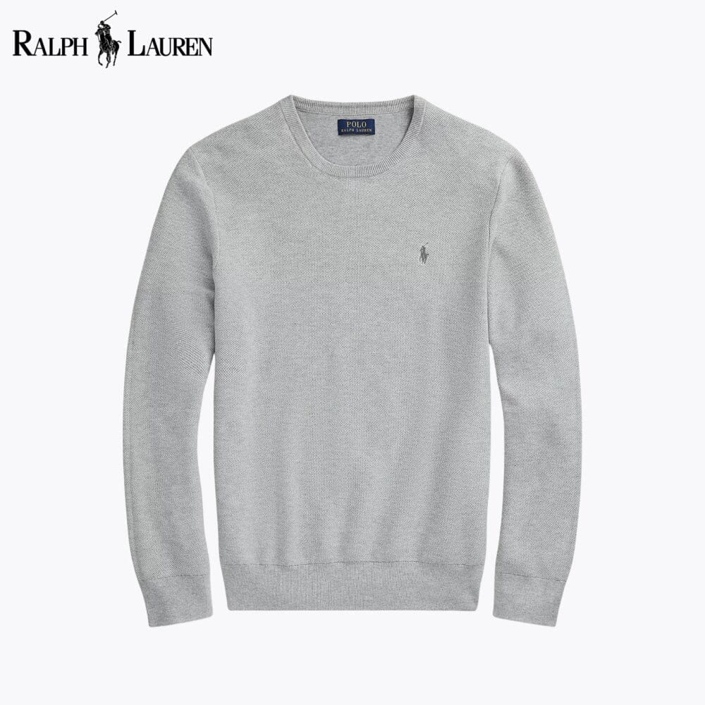RL Mesh Knit Cotton Jumper with Crew Neck