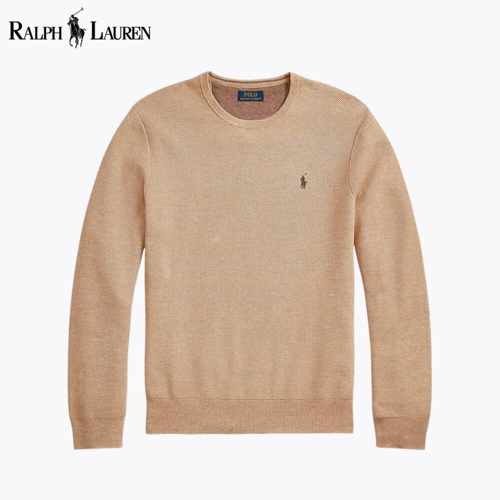 RL Mesh Knit Cotton Jumper with Crew Neck