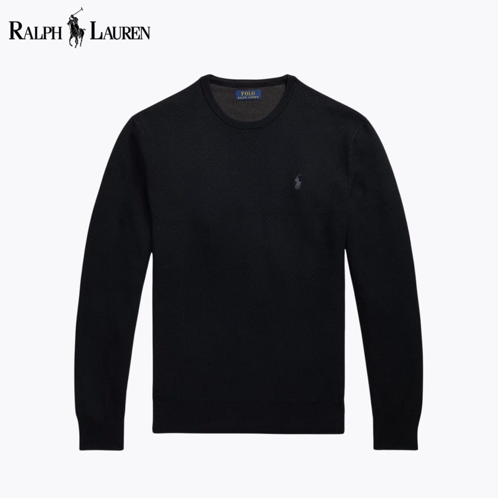 RL Mesh Knit Cotton Jumper with Crew Neck