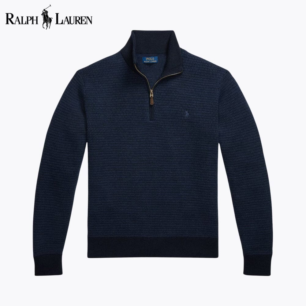RL Washable Wool Sweater with Quarter Zip