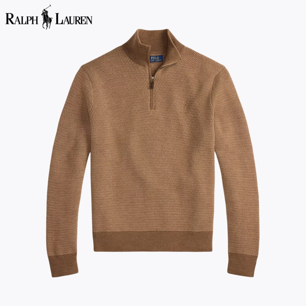 RL Washable Wool Sweater with Quarter Zip